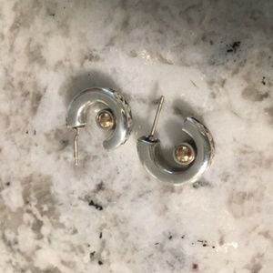 Brighton Gold & Silver w/Diamond accent Earrings
